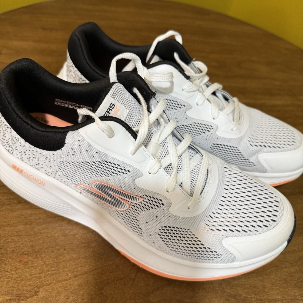 Skechers GO WALK MAX WALKER- VEA 125053 Women's Size 10 White Black Orange - Picture 3 of 11